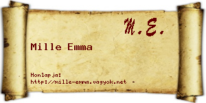Mille Emma névjegykártya
